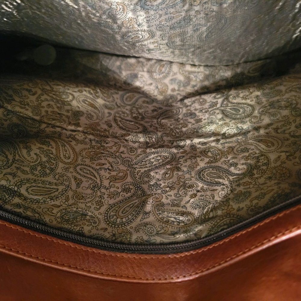 Oroton Australia vintage genuine cowhide leather oversize brown clutch portfolio - Picture 4 of 6